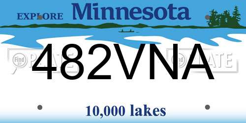 482VNA Minnesota License Plate
