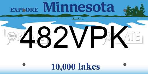482VPK Minnesota License Plate