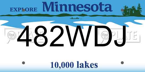 482WDJ Minnesota License Plate