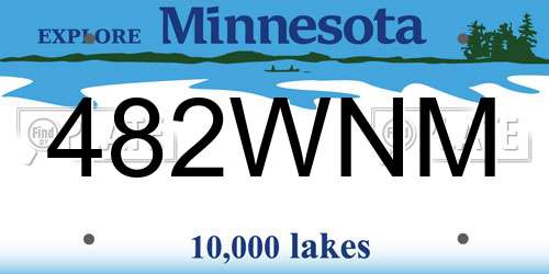 482WNM Minnesota License Plate