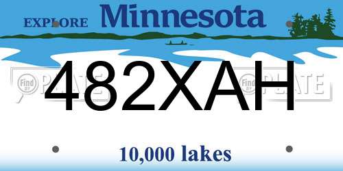 482XAH Minnesota License Plate