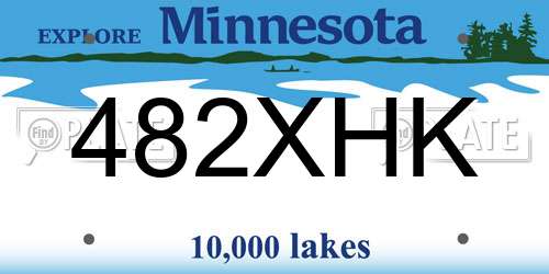 482XHK Minnesota License Plate