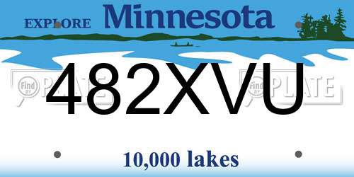 482XVU Minnesota License Plate