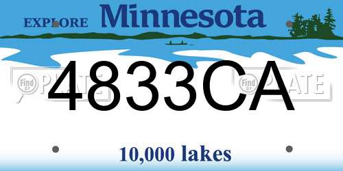 4833CA Minnesota License Plate