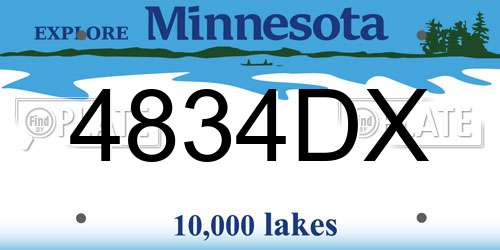 4834DX Minnesota License Plate