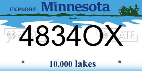 4834OX Minnesota License Plate