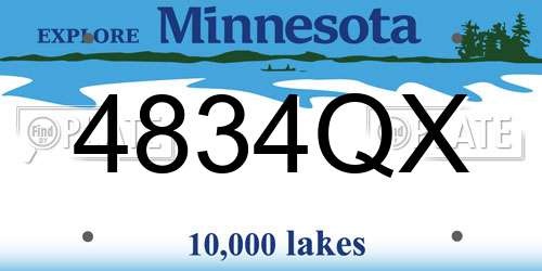 4834QX Minnesota License Plate
