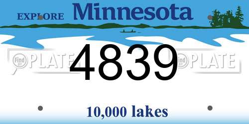 4839 Minnesota License Plate