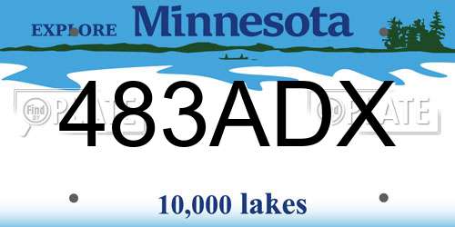 483ADX Minnesota License Plate