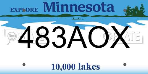 483AOX Minnesota License Plate