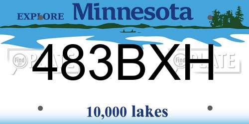 483BXH Minnesota License Plate