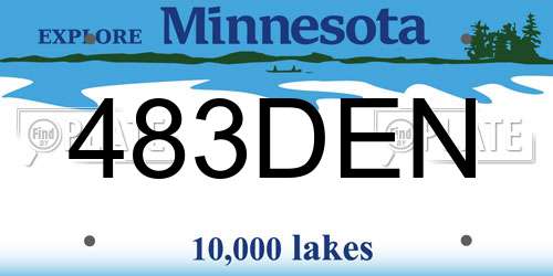483DEN Minnesota License Plate