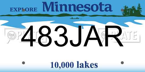 483JAR Minnesota License Plate