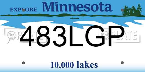 483LGP Minnesota License Plate