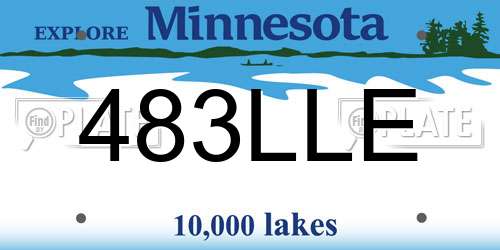 483LLE Minnesota License Plate