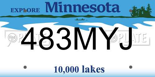 483MYJ Minnesota License Plate