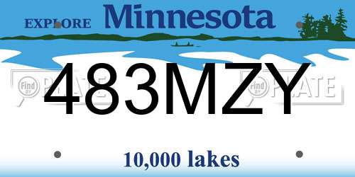 483MZY Minnesota License Plate