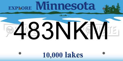 483NKM Minnesota License Plate