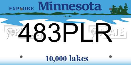 483PLR Minnesota License Plate