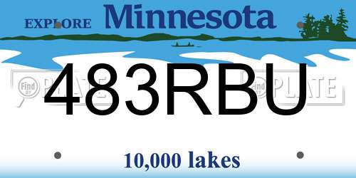 483RBU Minnesota License Plate