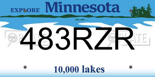 483RZR Minnesota License Plate