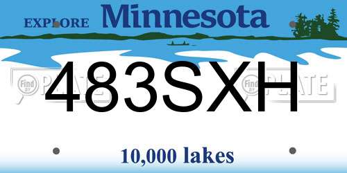 483SXH Minnesota License Plate