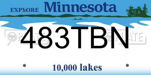 483TBN Minnesota License Plate