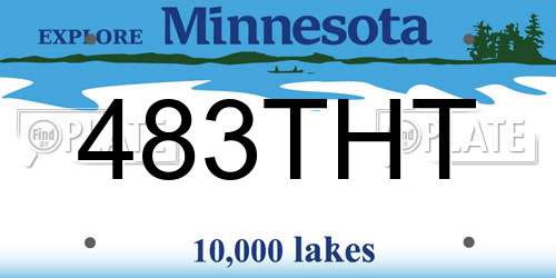 483THT Minnesota License Plate