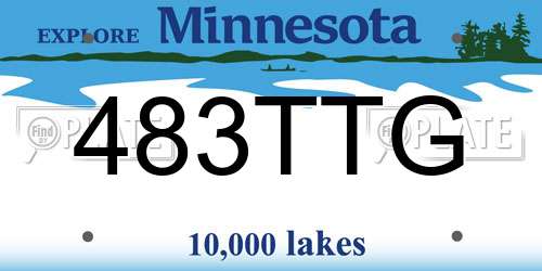 483TTG Minnesota License Plate