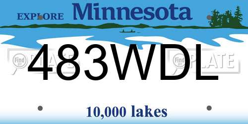 483WDL Minnesota License Plate