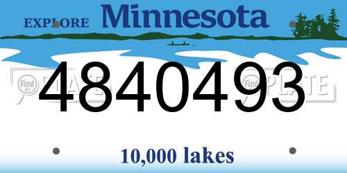 4840493 Minnesota License Plate