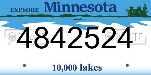 4842524 Minnesota License Plate