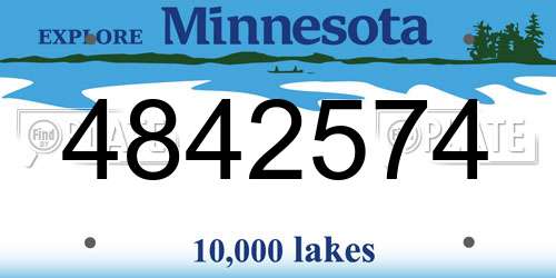 4842574 Minnesota License Plate