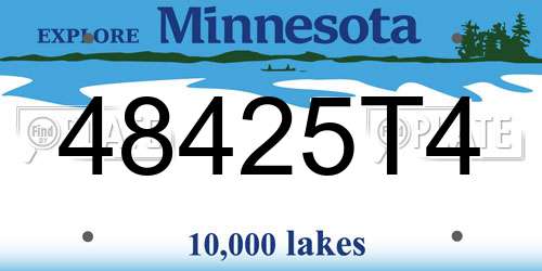 48425T4 Minnesota License Plate