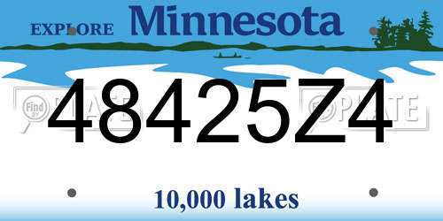 48425Z4 Minnesota License Plate