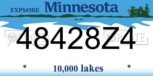 48428Z4 Minnesota License Plate