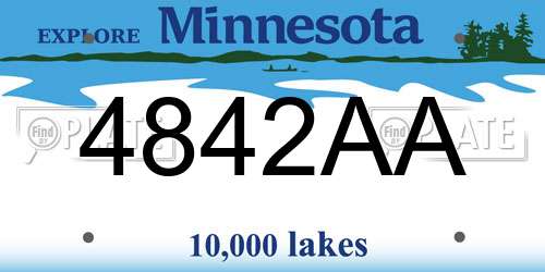4842AA Minnesota License Plate
