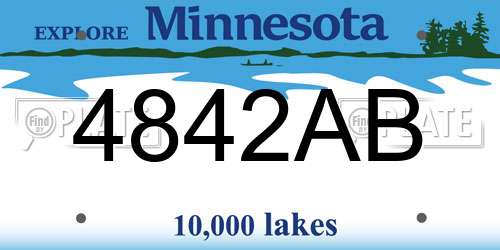 4842AB Minnesota License Plate