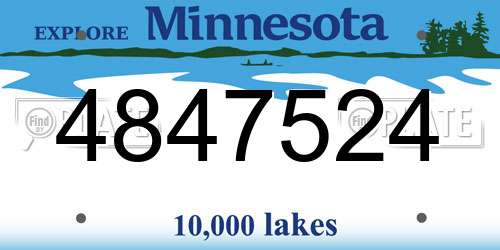 4847524 Minnesota License Plate