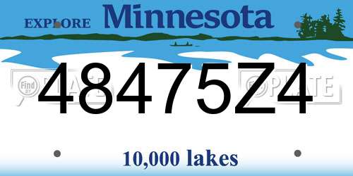 48475Z4 Minnesota License Plate
