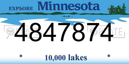 4847874 Minnesota License Plate