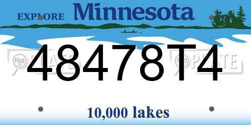 48478T4 Minnesota License Plate