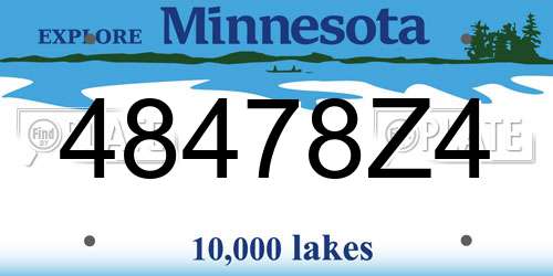 48478Z4 Minnesota License Plate