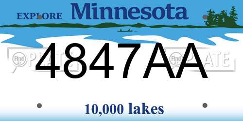4847AA Minnesota License Plate