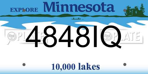 4848IQ Minnesota License Plate