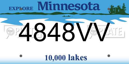 4848VV Minnesota License Plate
