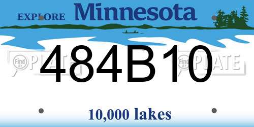 484B10 Minnesota License Plate