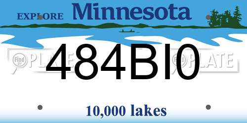 484BI0 Minnesota License Plate