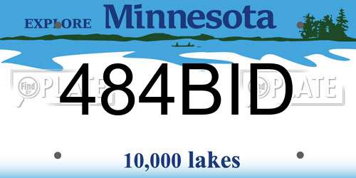 484BID Minnesota License Plate