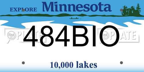 484BIO Minnesota License Plate